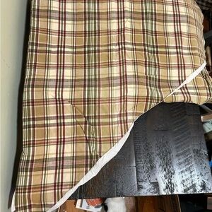 Plaid A-Line Skirt in Beige and Red